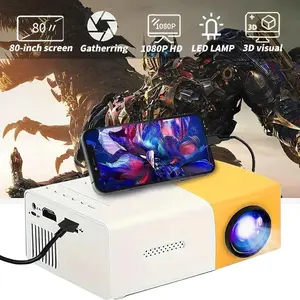YG300 Mini Proyector Portátil – Home Theater Smart TV, LED Beamer 3D para Películas en 4K/1080P con Puerto HDMI