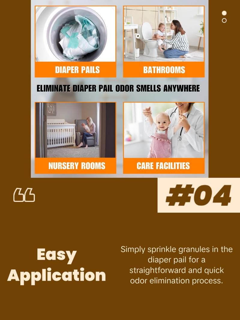 SMELLEZE Diaper Pail Deodorizer, Odor Eliminator for Diaper Pail, Baby Poop Deodorizer & Human Urine Odor Eliminator, Deodorizes Infant & Adult Diaper Pails - 2 lb. Granules