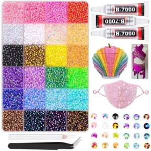 24 Colors Resin Rhinestones for Crafting with Tweezers, Bling Rhinestone Mixed-Color 3mm Non Hotfix Flatback Gems, Bedazzling Crystal for DIY Crafts Clothing Tumblers Mugs Shoes Fabric Decor Nail Art Makeup