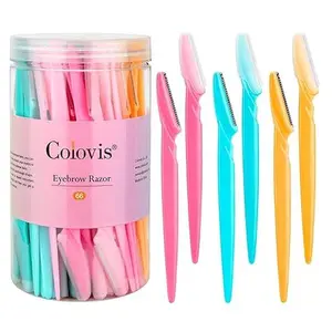 66 Eyebrow and Face Razors for Women and Men - Hair Trimmer with Protective Cover - Precise, Safe, and Beginner-Friendly Shaver Makeup Smooth Durable