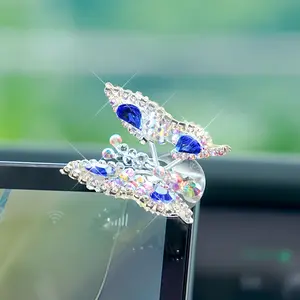 Elegant Butterfly Car Ornament, Car Interior Decorative, Metal Finish Shimmering Wings, Unique Interior Decoration, Dynamic Wing Movement, Enhances Driving Mood