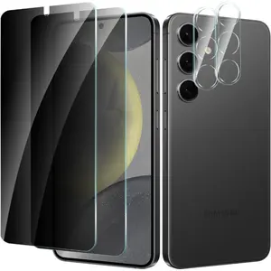 2+2 Pack for Samsung Galaxy S26/S26 Plus/S26 Ultra/S24+/S24 Plus Privacy Screen Protector with Camera Lens Protector, Anti Spy Tempered Glass Protection Film 9H Hardness, Scratch Resistant, Case Friendly, Anti-Fingerp... Accessories