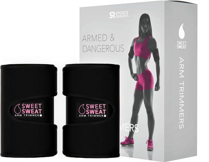 Sweet Sweat Arm Trimmers for Men and Women Medium Size Breathable Compression Sleeves with Wrist Straps Neoprene Material Latex-Free