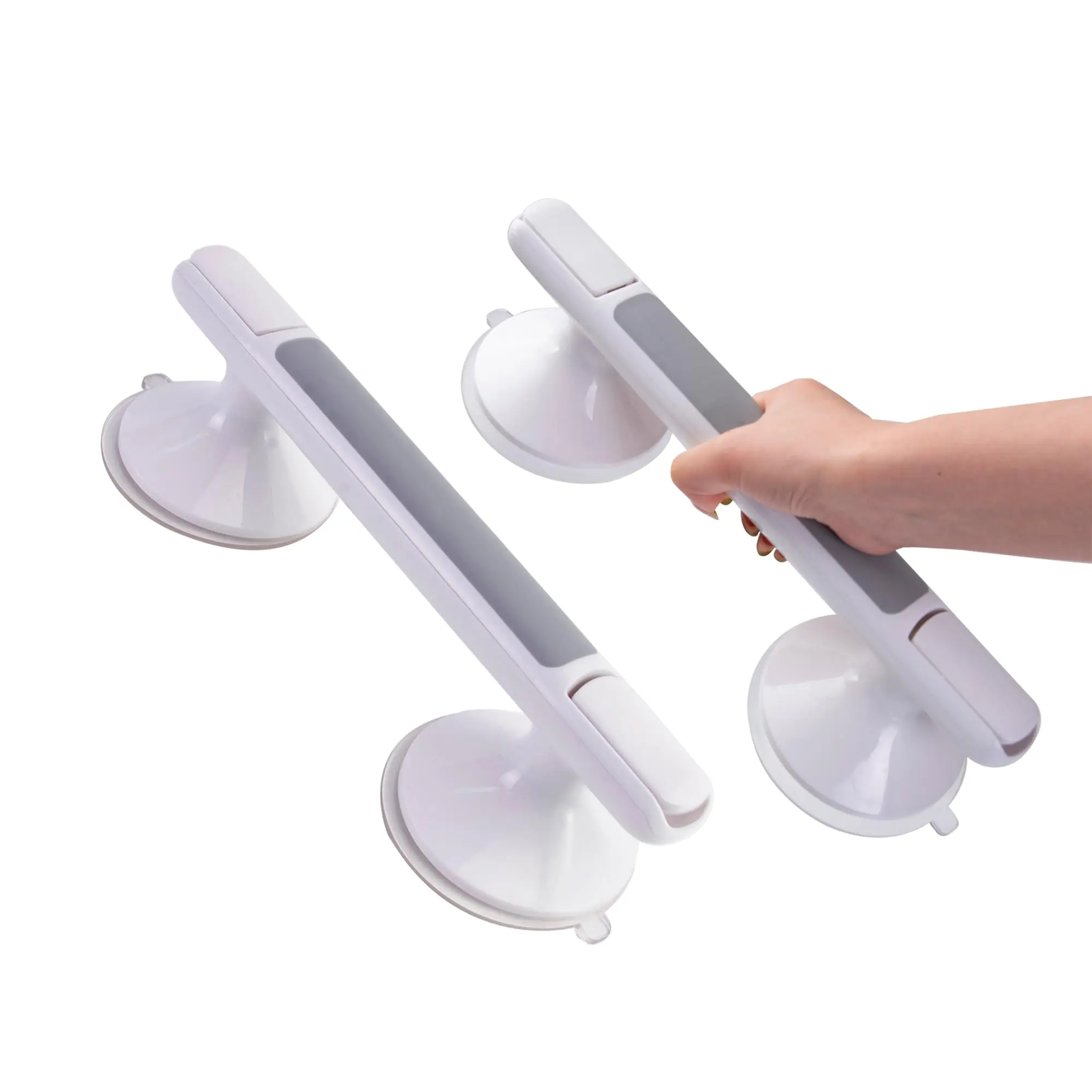 Shower Grab Bars Tool-Free No Drilling Heavy Duty Suction Cups 12 Inch Non-Slip Anti-Fall Bathroom Safety Handle Removable Bath Tub Shower Support Rail for Seniors Elderly Disabled Pregnant Women Post-Surgery Care