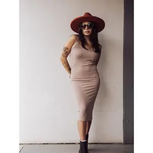 On Rumors Body Con Midi Dress - Espresso