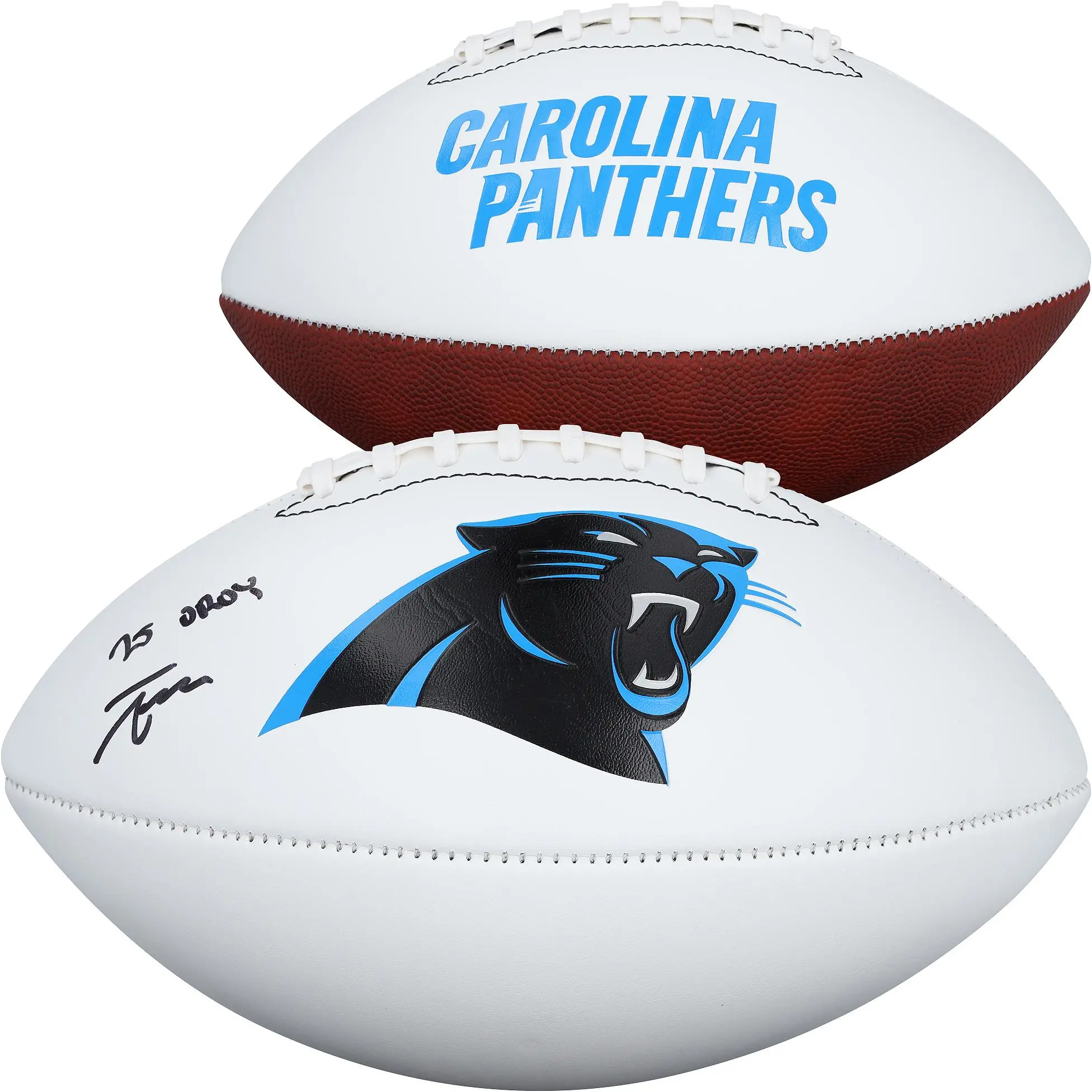 Tetairoa McMillan Carolina Panthers Autographed Franklin White Panel Football with "25 NFL OROY" Inscription - Fanatics Authentic Certified