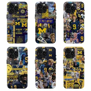 LL M-Mcc.a.r.th.y ( Michigan Wolverines ) Football Phone Case, Football College Fan Gifts,Suitable for iPhone 17-11 Pro Max/Plus and  Samsung Galaxy S23-25