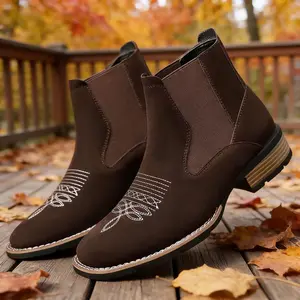 Men's Chelsea suede boots, cowboy boots，suitable for various occasions including business, home, parties, and everyday wear, a stylish and versatile choice.