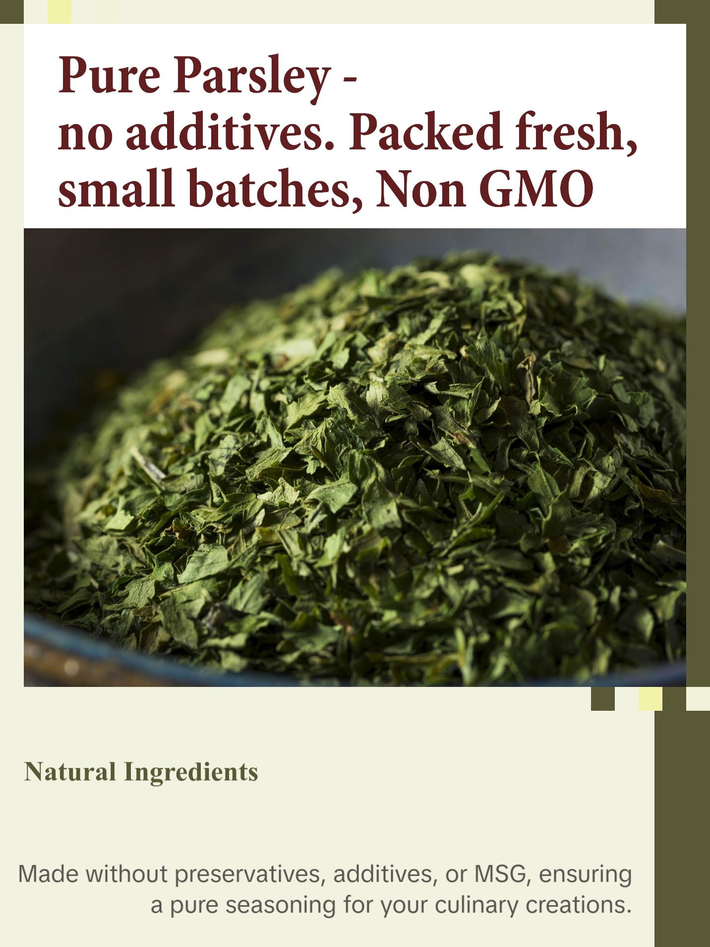 The Spice Way Parsley Flakes - Pure Dried Parsley Leaves,  Non-GMO, No Preservatives, Healthy Seasoning for Dishes