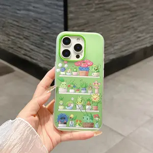 1 piece of grass-type elf phone case, Accessories, Cover, Protective Shockproof iPhone phone case, 2-in-1 double-layer material, dopamine color matching, suitable for iPhone 17 Pro Max, compatible with iPhone 7-17 series/Pro/Pro Max/Plus