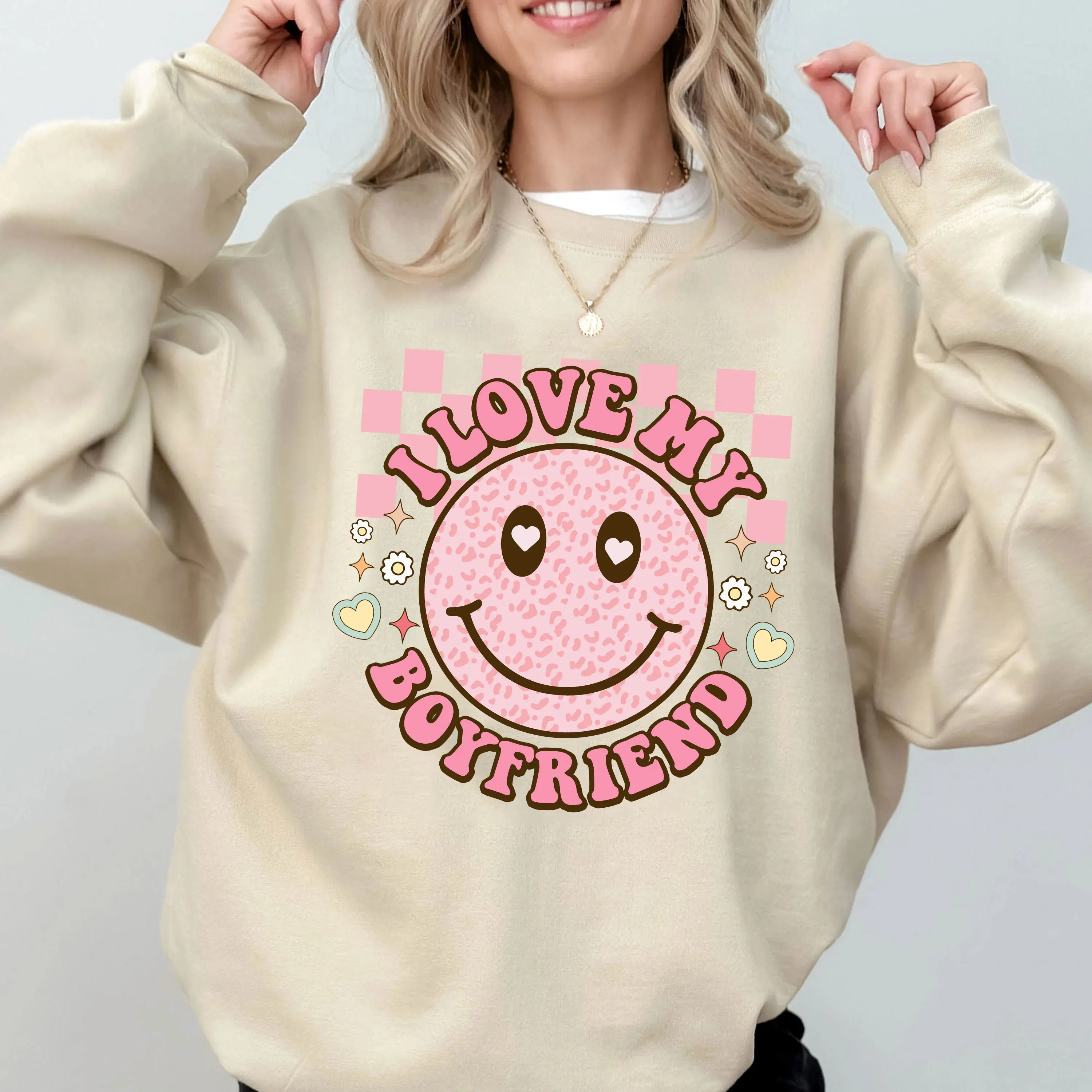 I Love My Boyfriend Sweater, My Boyfriends Sweatshirt, Love Boyfriends Sweater, Valentines Gift Idea For Couple, Boyfriend Shirt For  Her, Valentine's Day Sweatshirts, Girlfriend Tee, Love Sweater, Happy Boyfriend Shirt