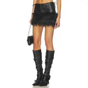 Jaded London Faux Fur Mini Skirt in Black