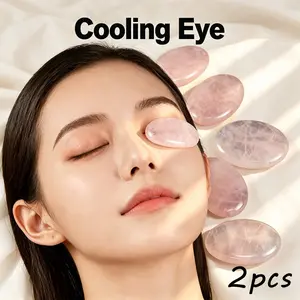 New Pink Stone Massage Tool / Eye & Skin Care Device / Hot & Cold Stone Massager / Soothes Eye Fatigue / Suitable for Face, Neck, and Fingers / Ideal for Home, Office, Travel, and Outdoors — Portable & Convenient / Mother's Day Gift.