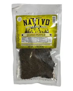 Nativo Artisan Beef Jerky Lemon Pepper Flavor Addictive Crunchy Snack Tangy Zesty Bold Snack