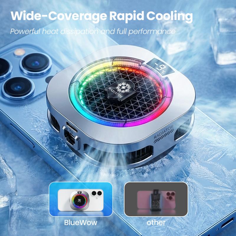 BlueWow TH16 Pro Max Portable USB Phone Cooler - 5 Modes, Stepless Level Adjustment, Vibrant RGB Lighting, Magnetic & Clip-On Design, Charging Gaming Accessory, Gift Box for Mobile PUBG, CODM detail 7