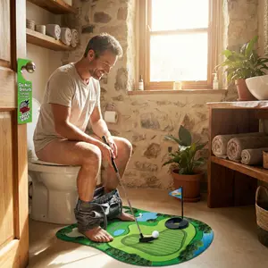 Mini Toilet Golf Set - 6-Piece Desk Putting Game for Adults and Kids, Trending Desk Toy for Home Office and Family Fun