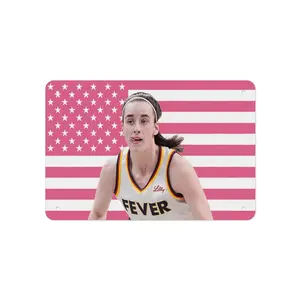 Caitlin Clark Printed Metal Painting for Garage, Home, Cafe, Bar, Bathroom Wall Decoration Premium Sign 8x12 In