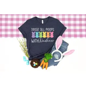 Treat All Peeps With Kindness Shirt, Teachers Easter Shirt, Easter Gift For Teacher, Teachers Easter Day Outfit, Teacher Bunny Shirt Gift