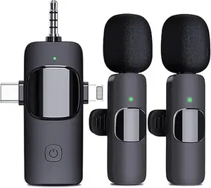 2 Wireless Recording Microphone Lavalier 1 Receiver