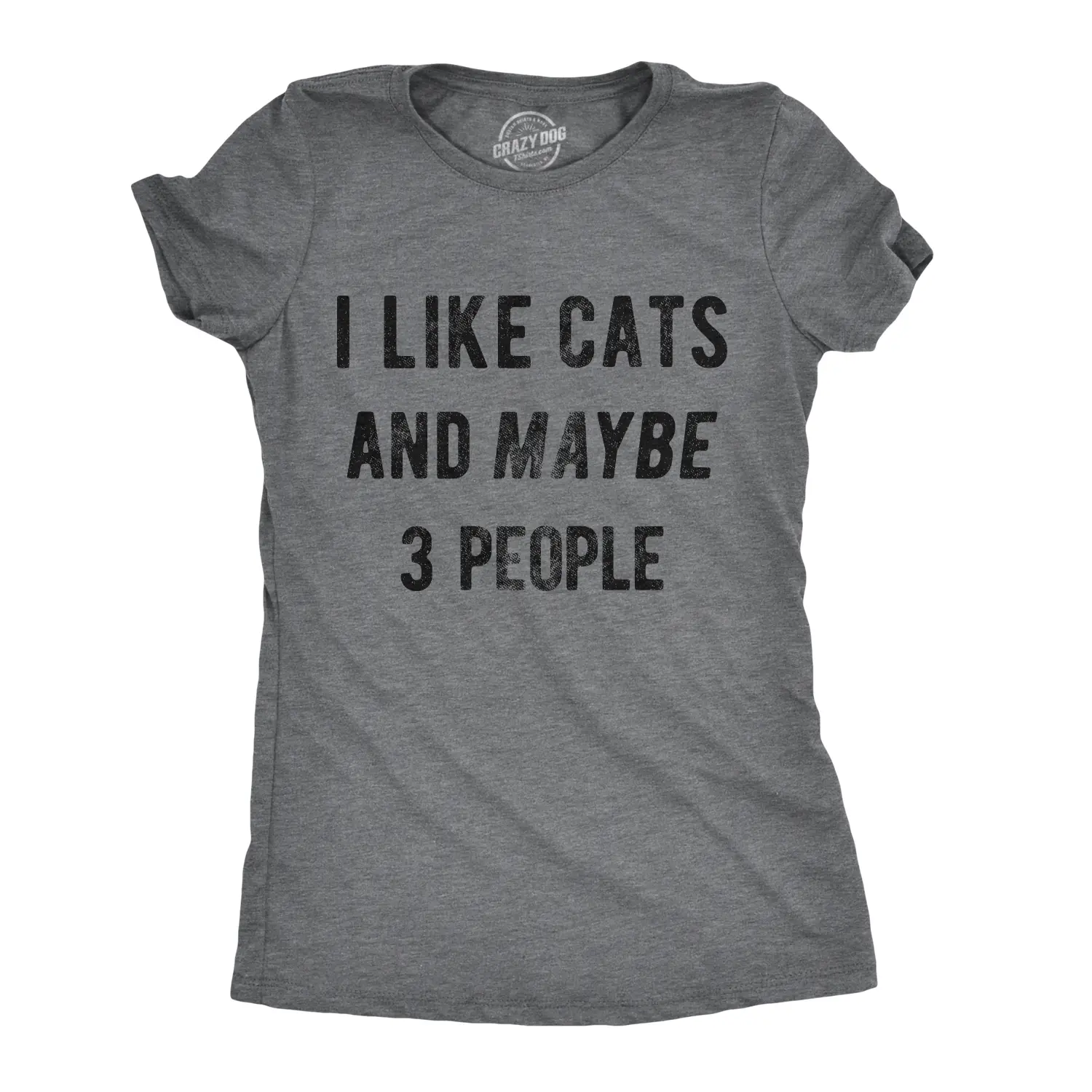 Womens I Like Cats and Maybe 3 People T shirt Funny Pet Lover Cool Humor Graphic Funny Womens T Shirts Cute Vintage Fashion Casual Ladies T-Shirt Gift Introvert Tops for Women Funny Cat Top Women's Novelty Tees Dark Grey