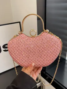 New Evening Handbag for Qipao Dress, Elegant Bags, Sparkling Chain Crossbody Bag, Versatile Party Clutch, Trendy Sequins Design