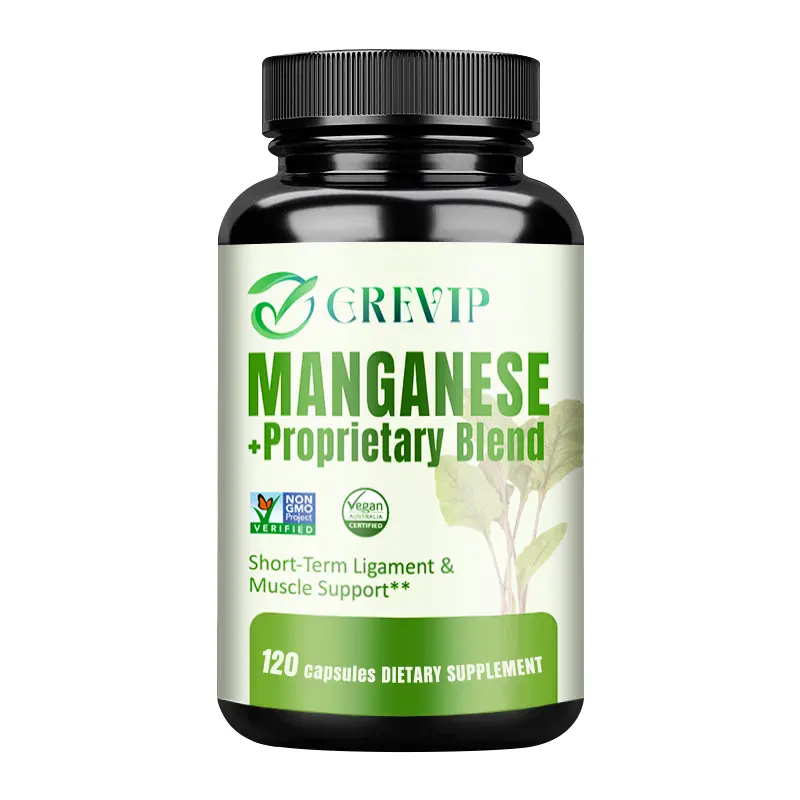 GREVIP Manganese Complex Formula contains mushroom, beetroot, phosphorus, and calcium lactate to aid in ligament and muscle recovery.