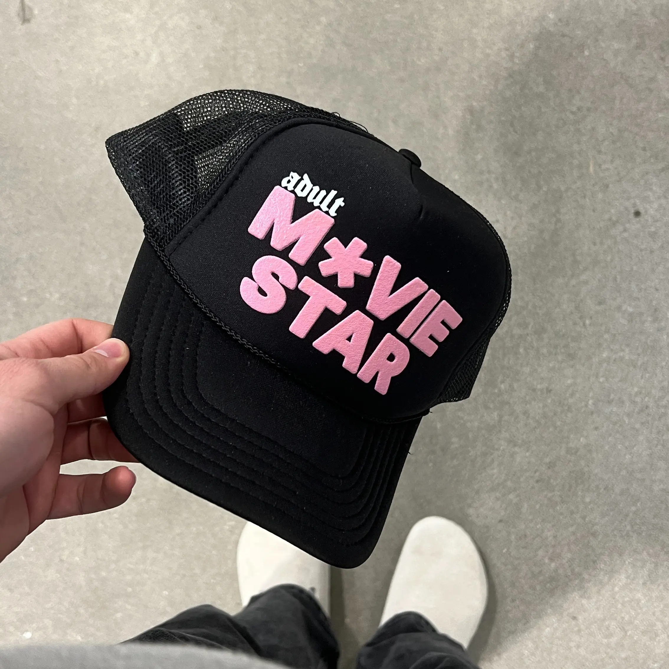 Stolen Collective ADULT STAR Trucker Hat - Puff Screen Print Front, 100% Polyester, Mesh Nylon, Made in USA