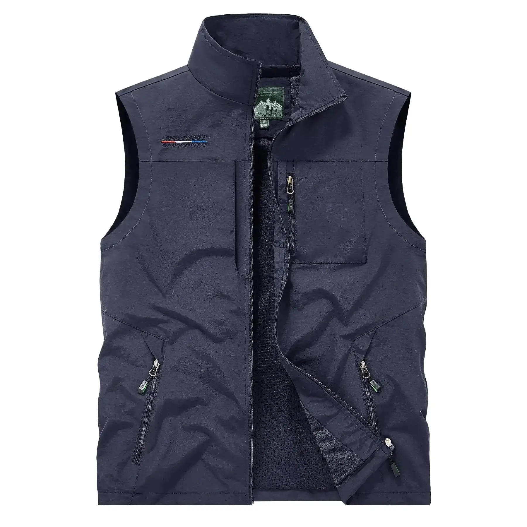 Lightweight Quick Dry Utility Embroidery Menswear Vest Tops for Men | Multi Pocket Sleeveless Windbreaker Gilet Outdoor Hiking Fishing Casual Waistcoat layering piece oversized winter style