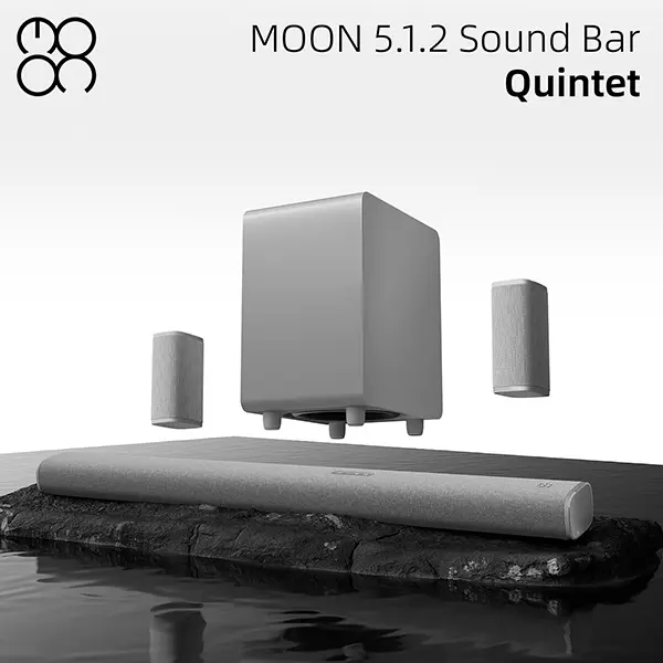 MOON Quintet Soundbar 5.1.2Ch Dolby Atmos Wireless Surround Speakers 8-inch Subwoofer HDMI 2.1 eARC 4K MOON Quintet Soundbar 5.1.2Ch Dolby Atmos Wireless Surround Speakers 8-inch Subwoofer HDMI 2.1 eARC 4K