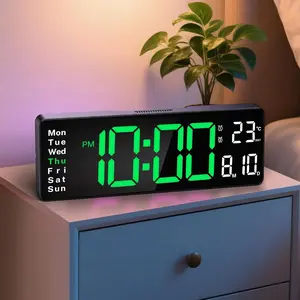 16'' Large Display Multi-Function Digital Clock | For Classroom/Office/Gym | Night Light Included