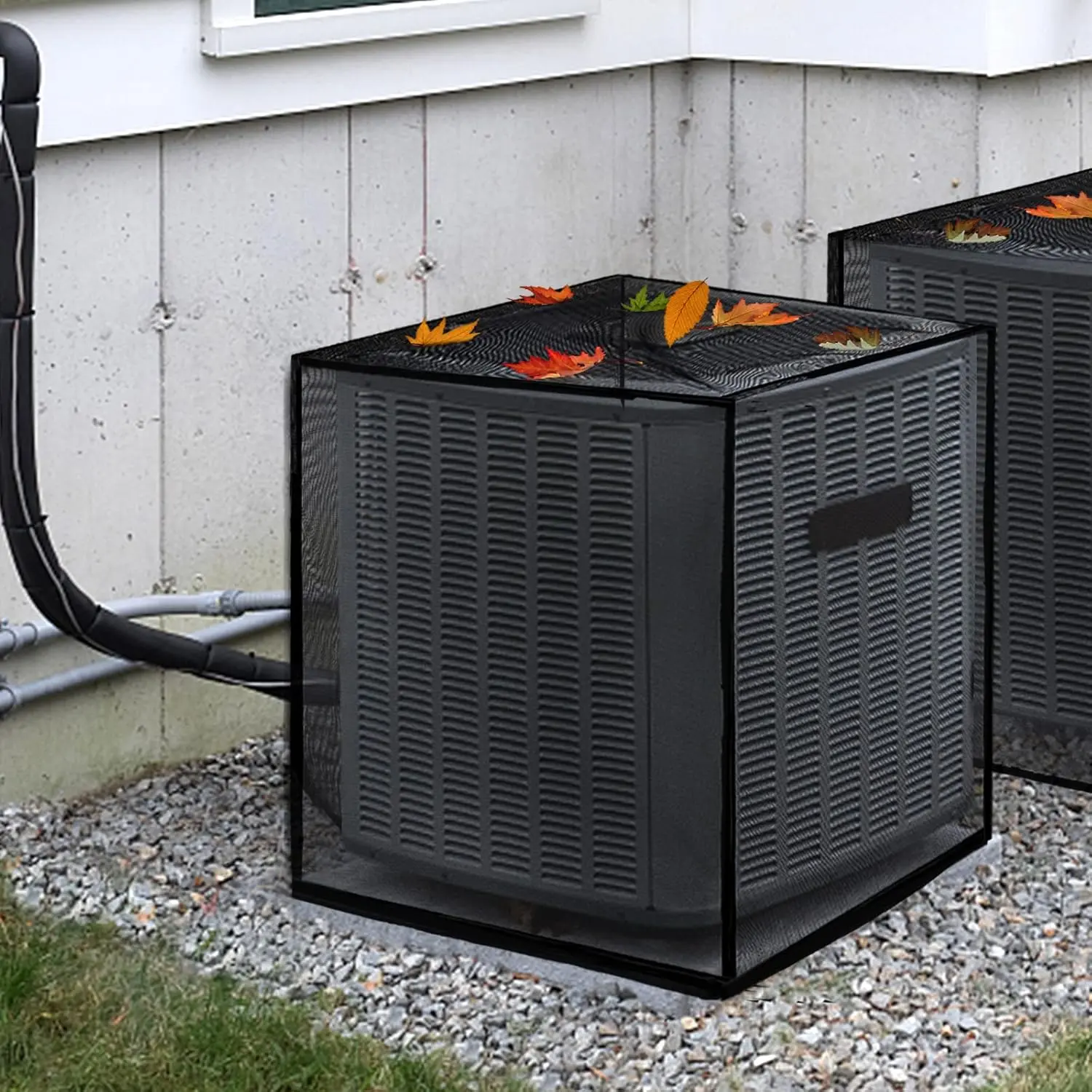 Outdoor Air Conditioner Covers, Mesh cold Air Conditioner Cover for Outside Units, All Seasons AC Unit Cover Protect from Clogging - Cottonwood, Leaves, Weeds summerwins， windproof design