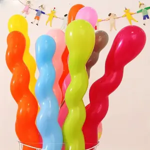 100 Colorful Spiral Twisted Balloons, Multicolor Latex Balloons, Perfect for Birthday, Wedding, Holiday Party Decorations