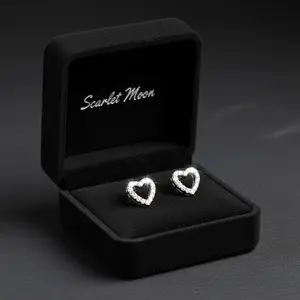 Eternal Heart Moissanite Stud Earrings