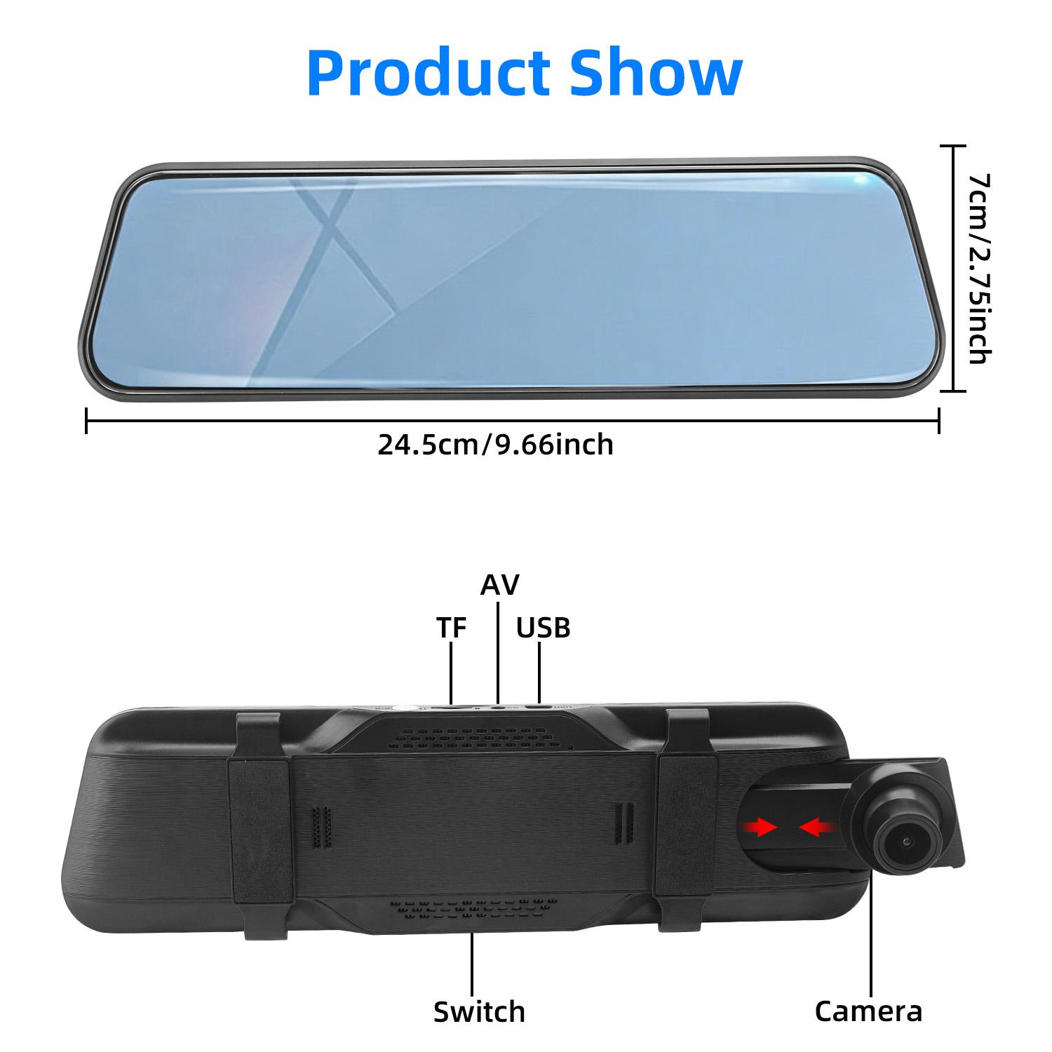 10" Mirror Dash Cam Front and Rear, 1080P Touch Screen Rearview Dual Camera for Car, Waterproof Backup Camera with Night Vision, Parking Assist & G-Sensor 10" Mirror Dash Cam Front and Rear, 1080P Touch Screen Rearview Dual Camera for Car, Waterproof Backup Camera with Night Vision, Parking Assist & G-Sensor