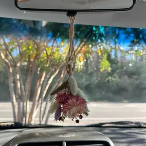 Pink \ Green \ Purple Dried Car Bouquet