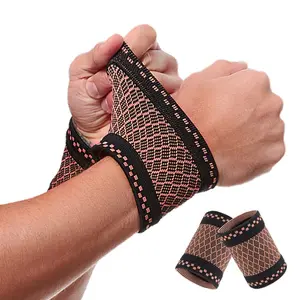 2Pcs Copper Compression Wrist Support Sleeve Pain Relief Brace for Sports Fitness Daily Use