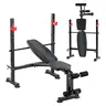 Sweetcrispy Adjustable Weight Bench Set with Squat Rack - Foldable Flat-Incline-Decline Weight Training Gear, Home Gym Equipment for Home Workout Full-Body Fitness