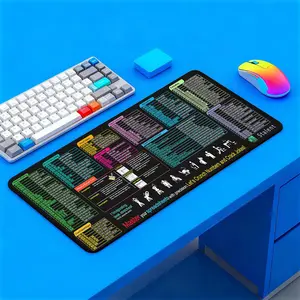 Excel Shortcut Theme Extended Mouse Pad - Large Office Desk Mat for Productivity, Stitched Edges & Non-Slip Base