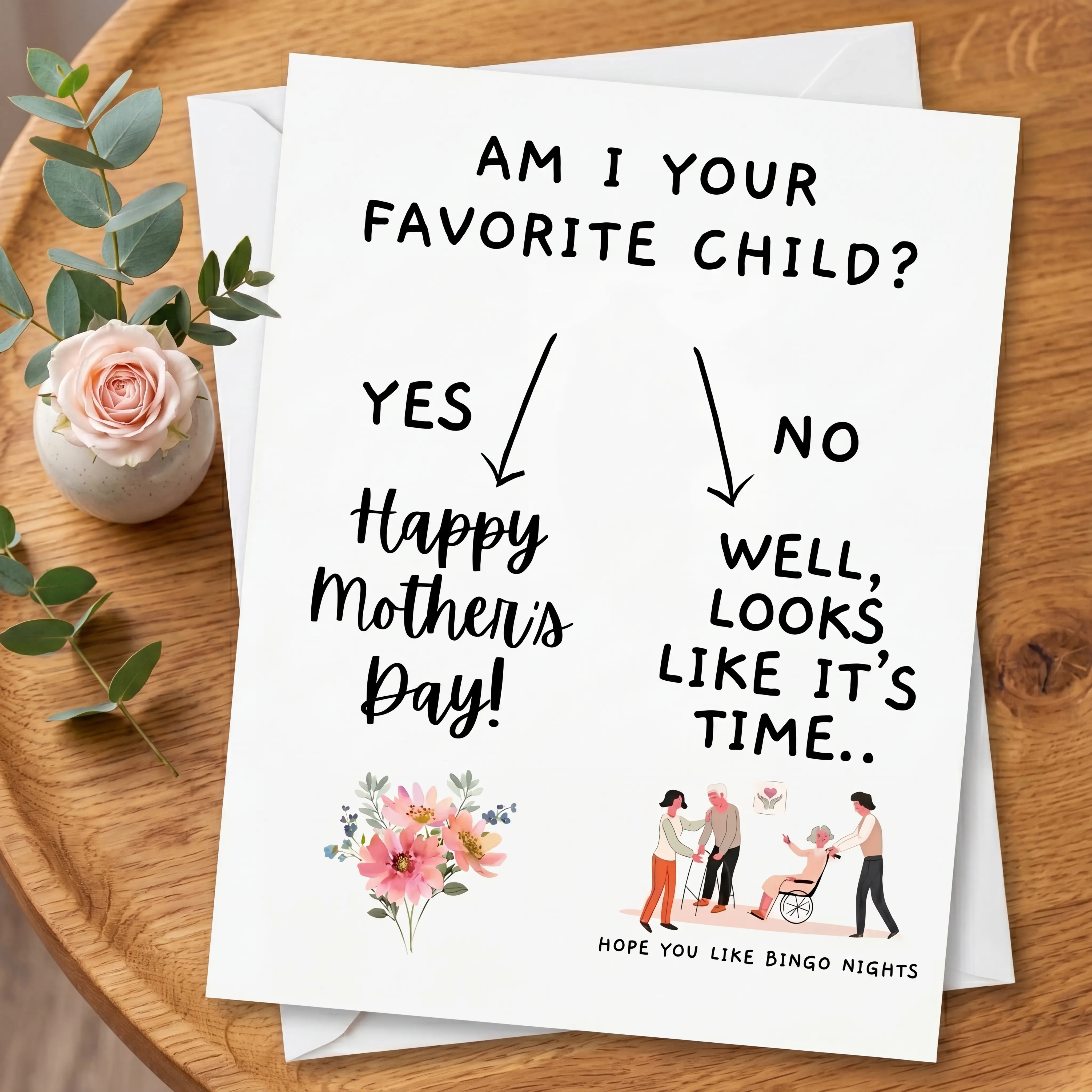 Am I Your Favorite Child?, Funny Father's Day Card, Nursing Home Humor, Sibling Rivalry Card for Mom, Handmade