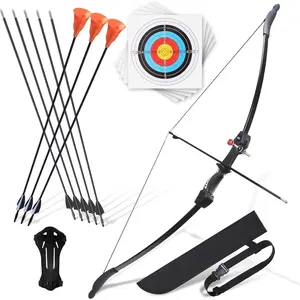 Bow and Arrow for Teens Beginners Adults Recurve Bow Set 8 Arrows 5 Target Face Archery Longbow Kit Backyard Games Gift for Outdoor Sports