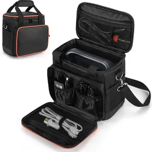 Multi-Compartment Waterproof Device Carry Case - Durable Protective Bag with Shoulder Strap for Home Organization Storage, With Compartments
