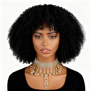 [2025 Super Deal] Cliclihair Crimped Wigs Jerry Curly Wigs With Bangs Glueless Afro Kinky Curly Wig For Black Women Cosplay #TiiktokShopBlackFriday