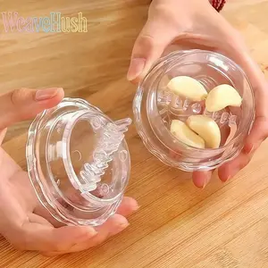2Pcs Manual Garlic Press Roller Grinder, multifunctional kitchen chopper gadget, labor-saving handheld design, perfect for mincing garlic, ginger and spices, essential household kitchen appliance for daily cooking.