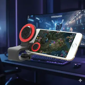 Mini Gamepad Joystick Controller for Mobile Phones, Portable Travel Game Controller Compatible with Touchscreen Devices, Gaming Gadget for Handheld Entertainment On The Go.