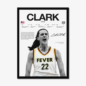 Caitlin Clark Hardline Series Poster - Women's Basketball Legend Wall Art - Modern Aesthetic Decor - Gift for Girls & Fans [UNFRAMED]