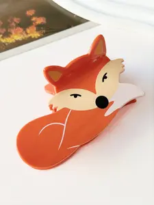 Cute Fox Hair Clip for Women, Animal Element Design, Ponytail Holder, Shark Clip, Suitable for All Occasions