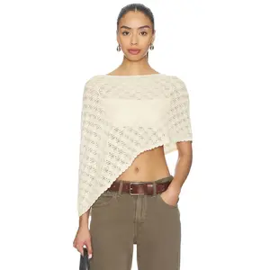 Lovers and Friends Emery Textured Poncho in Ivory