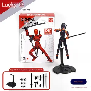 5 Pack Lucky Dolls 13 Joint Moveable 3D Printed Toy Figures Third Generation Dummy Doll DIY Full Body Stress Relief Tool Action Figures