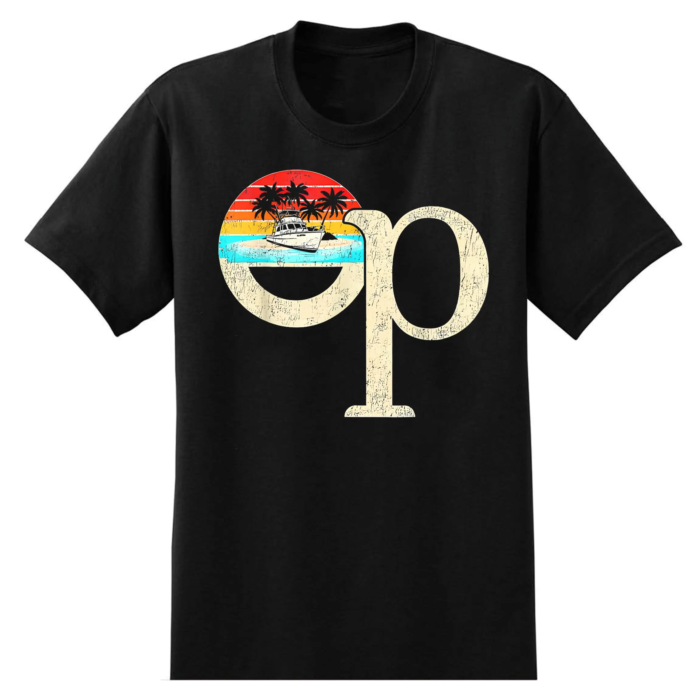 Op Ocean Vintage Pacific Ocean Beach Sun Palm Trees Retro T-Shirt