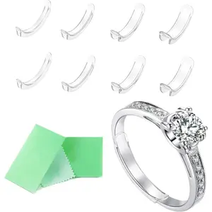 Invisible Ring Size Adjuster for Loose Rings Ring Adjuster Sizer Fit Thin Rings with  Polishing Cloth